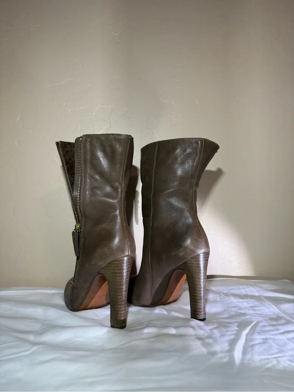 Coach taupe leather